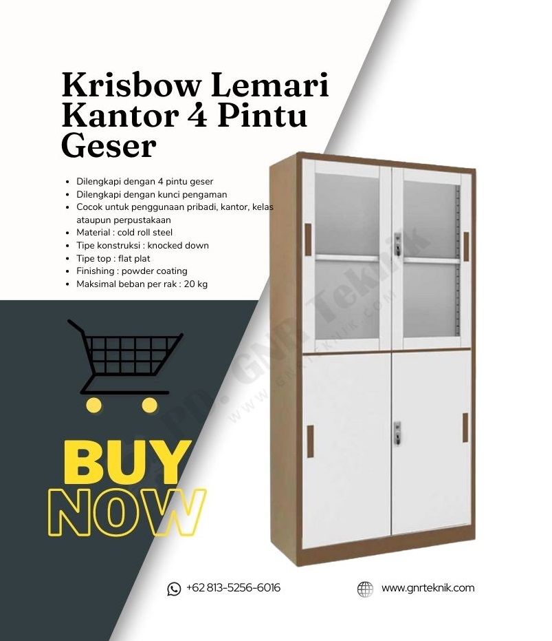 FILE CABINET SLIDING 40X90X185CM 4 DOORS