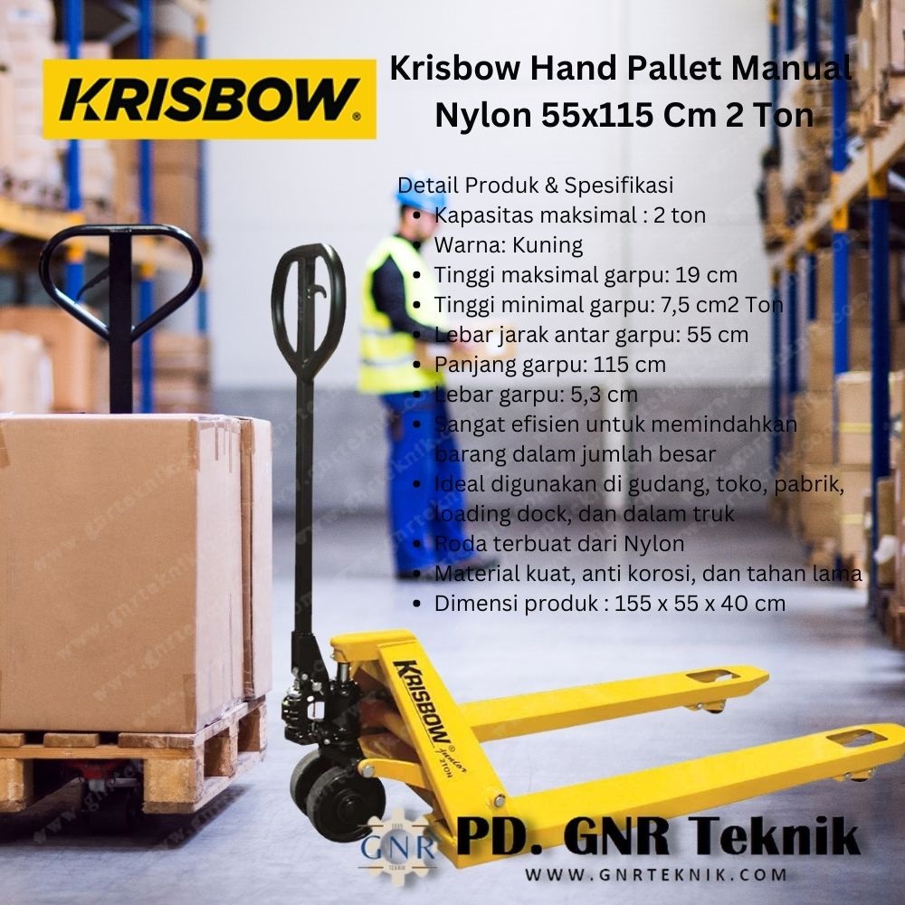 Krisbow Hand Pallet 2 Krisbow Hand Pallet Manual Nylon 55x115 Cm 2 Ton