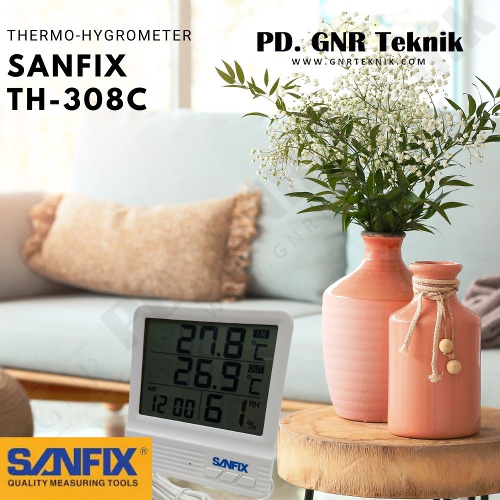 SANFIX Thermometer Hygrometer Indoor & Outdoor TH 308 C