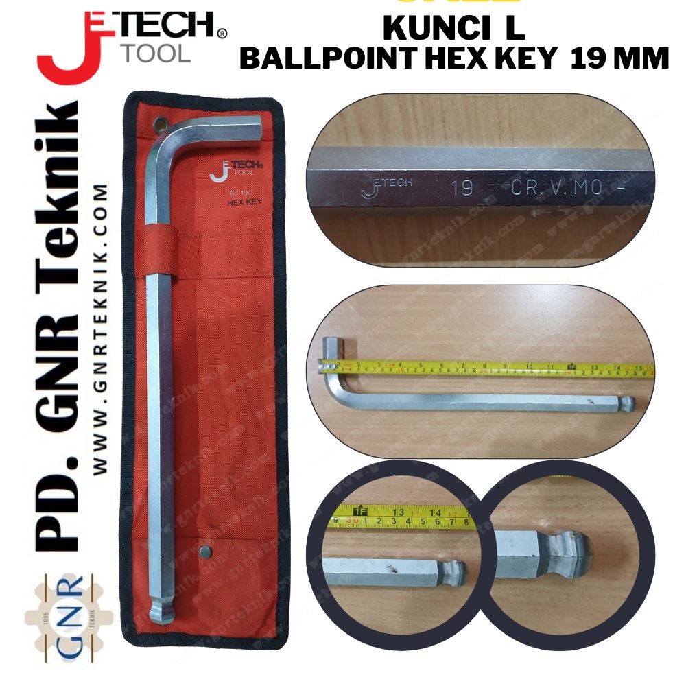 KUNCI BALLPOINT HEX KEY L 19 MM JETECH panjang BL-19C
