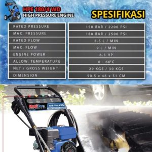 Jet Cleaner High Pressure MULTIPRO HPE-180/4 WD