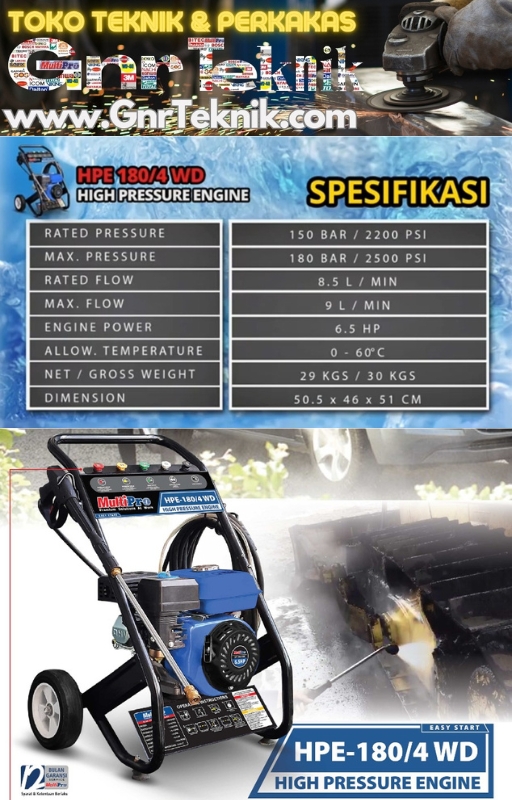 Jet Cleaner High Pressure MULTIPRO HPE-180/4 WD